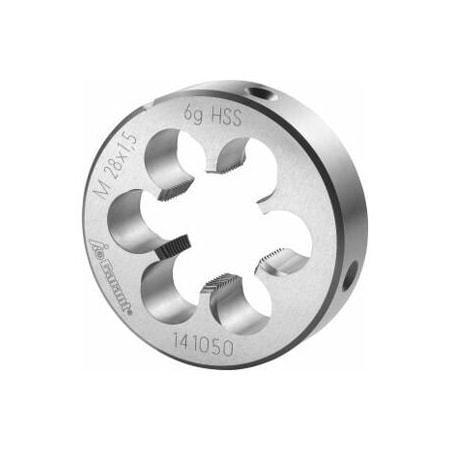 Garant M28X1.5 HSS Round Die, Closed/Pre-Slit Form 141050 28X1,5